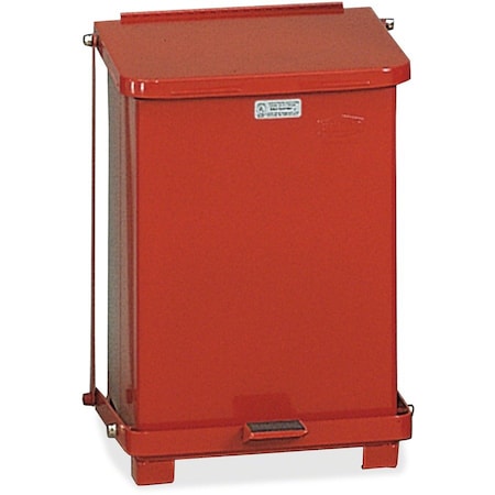 Rubbermaid Commercial 7 gal Square Defenders Medical Waste Step Can, Red, Plastic; Steel; Nylon RCPST7ERDPL